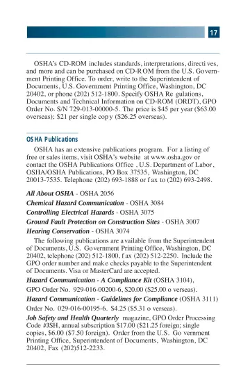 Page 21: OSHA’s CD-ROM includes standards, interpretations, directi ves, and more and can be…