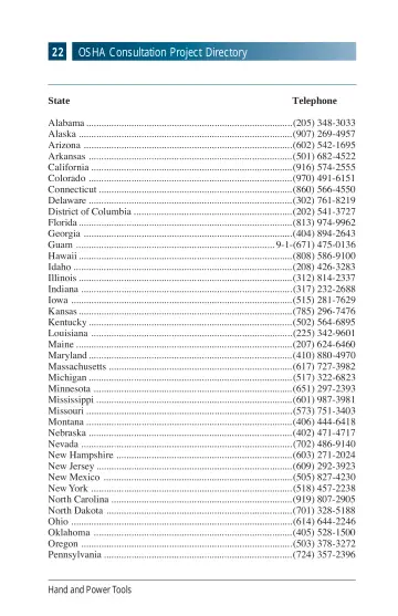 Page 26: OSHA Consultation Project Directory