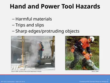 Slide 8: Hand and Power Tool Hazards