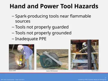 Slide 11: Hand and Power Tool Hazards