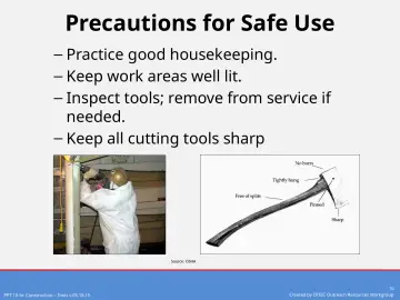 Slide 16: Precautions for Safe Use