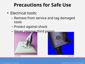 Slide 19: Precautions for Safe Use