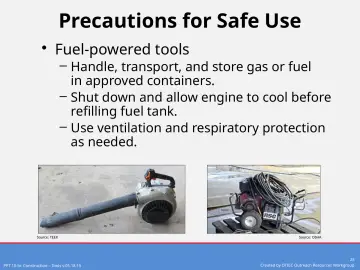 Slide 25: Precautions for Safe Use