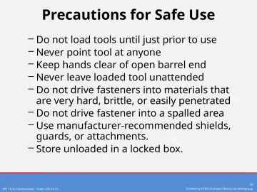 Slide 28: Precautions for Safe Use