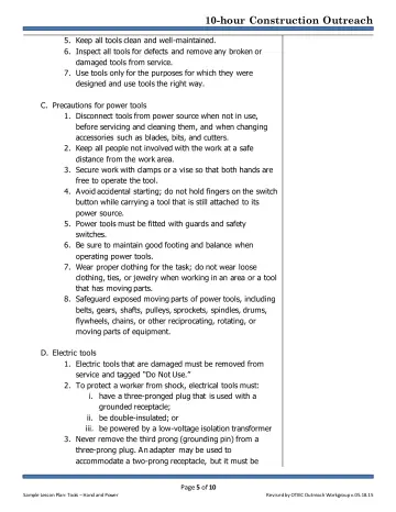 Page 5: 5. Keep all tools clean and well-maintained.