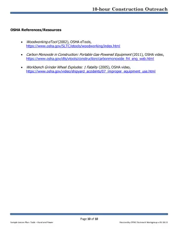 Page 10: OSHA References/Resources