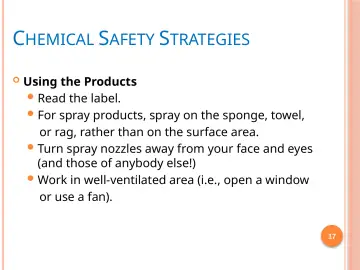 Slide 17: CHEMICAL SAFETY STRATEGIES
