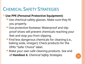 Slide 19: CHEMICAL SAFETY STRATEGIES