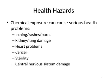 Slide 12: Health Hazards
