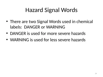 Slide 24: Hazard Signal Words
