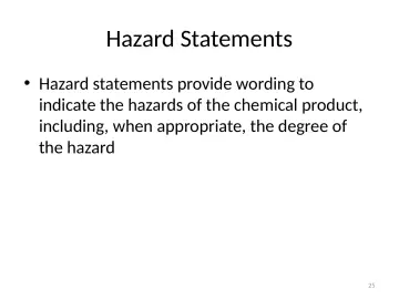 Slide 25: Hazard Statements