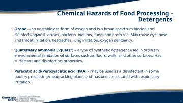 Slide 6: Chemical Hazards of Food Processing – Detergents
