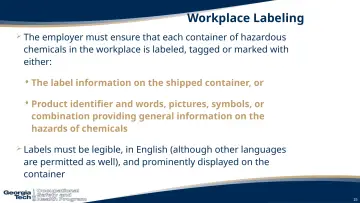 Slide 15: Workplace Labeling