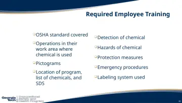 Slide 20: Required Employee Training