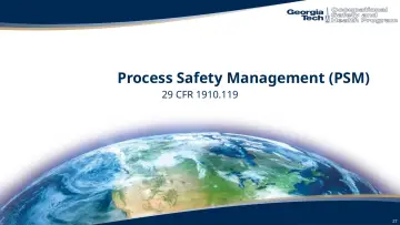 Slide 27: Process Safety Management (PSM)
