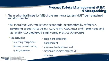 Slide 30: Process Safety Management (PSM) in Meatpacking