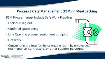 Slide 33: Process Safety Management (PSM) in Meatpacking