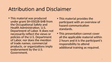 Slide 2: Attribution and Disclaimer