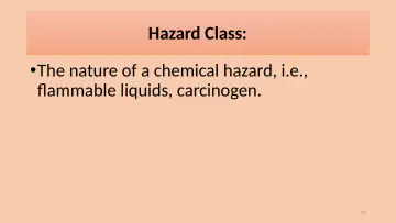 Slide 23: Hazard Class: