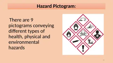 Slide 29: Hazard Pictogram:
