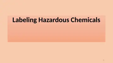 Slide 39: Labeling Hazardous Chemicals