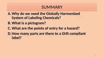 Slide 72: SUMMARY