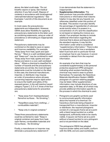 Page 3: above, the label could state, “Do not breathe vapors or spray. …
