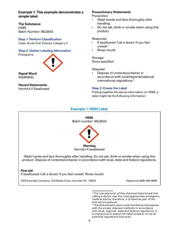 Page 6: Example 1: This example demonstrates a simple label.