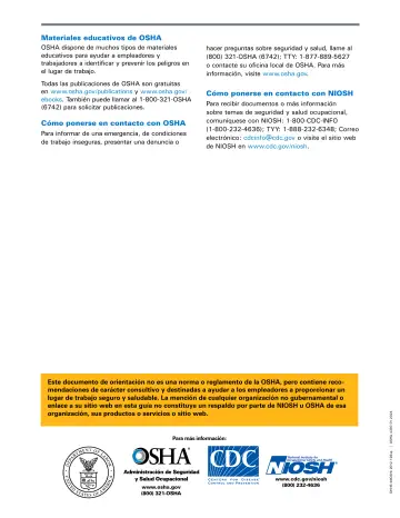 Page 4: Materiales educativos de OSHA