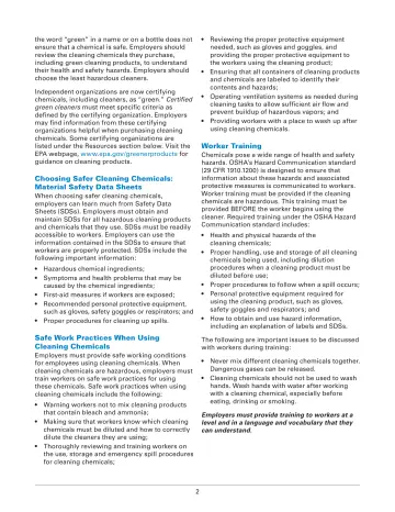 Page 2: the word “green” in a name or on a bottle does not ensure that a chemical is safe. …