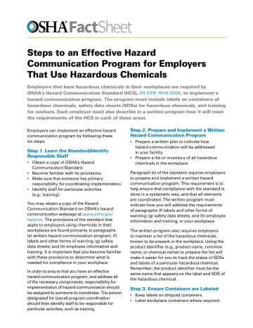 Page 1: FactSheet