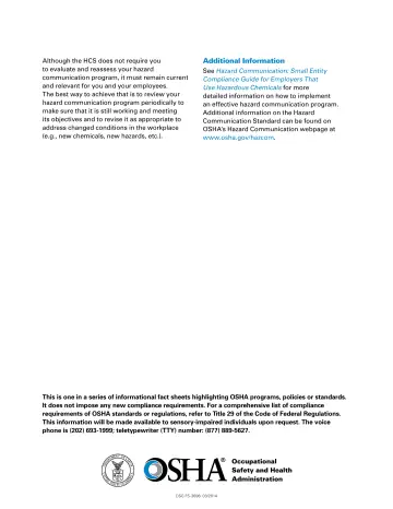 Page 3: Although the HCS does not require you to evaluate and reassess your hazard communication…