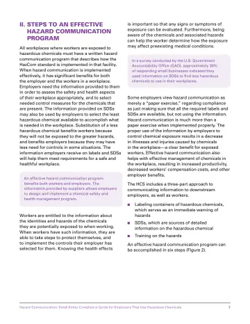 Page 13: II. STEPS TO AN EFFECTIVE HAZARD COMMUNICATION PROGRAM