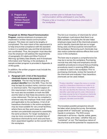 Page 17: 2. Prepare and Implement a Written Hazard Communication Program