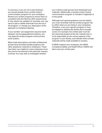 Page 19: In summary, if you are not a new employer, you should already have a written hazard…