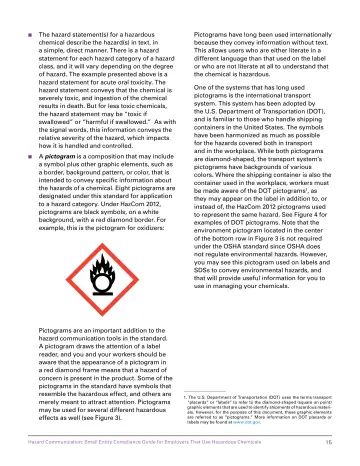Page 21: The hazard statement(s) for a hazardous chemical describe the hazard(s) in text, in a…