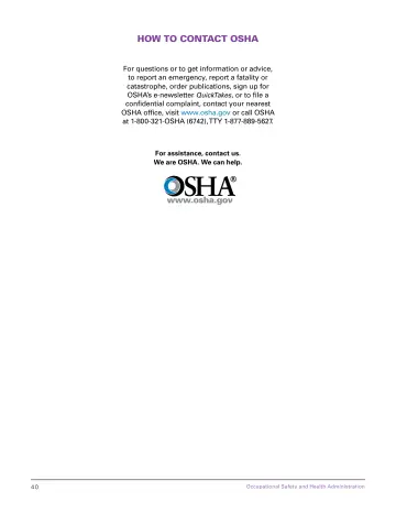 Page 46: HOW TO CONTACT OSHA