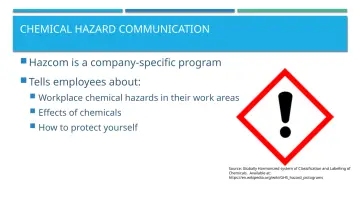 Slide 4: CHEMICAL HAZARD COMMUNICATION