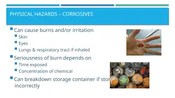 Slide 11: Can cause burns and/or irritation