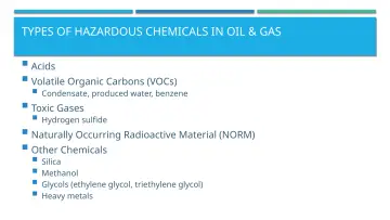 Slide 43: TYPES OF HAZARDOUS CHEMICALS IN OIL & GAS