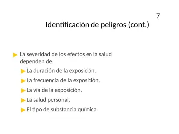 Slide 7: Identificación de peligros (cont.)