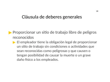 Slide 18: Cláusula de deberes generales