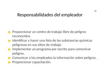 Slide 19: Responsabilidades del empleador
