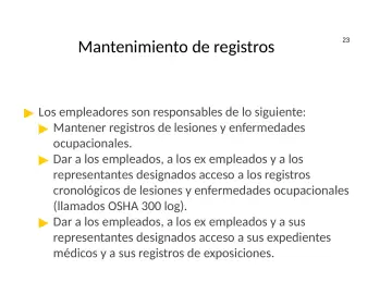 Slide 23: Mantenimiento de registros