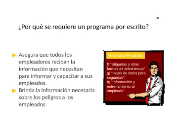 Slide 28: ¿Por qué se requiere un programa por escrito?