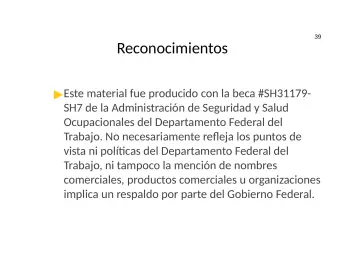 Slide 39: Reconocimientos