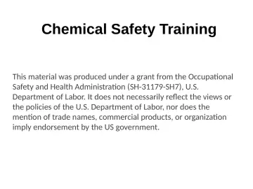 Slide 2: Chemical Safety Training
