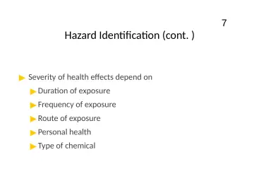 Slide 7: Hazard Identification (cont. )