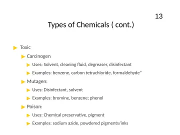 Slide 13: Types of Chemicals ( cont.)