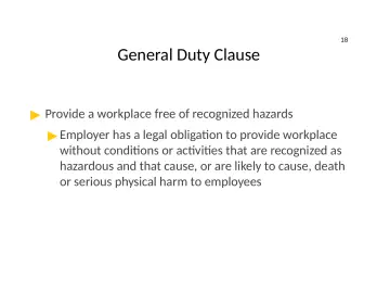 Slide 18: General Duty Clause
